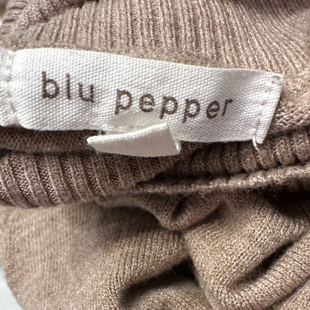 Blu Pepper Classic Tan Turtleneck Sweater - Picture 2 of 2
